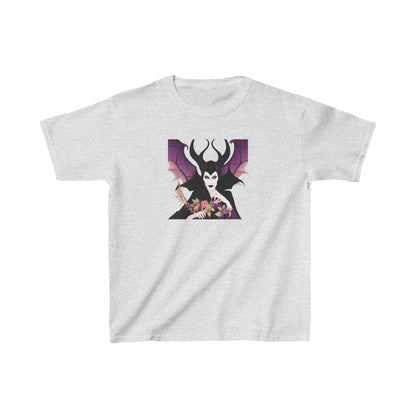 Maleficent Kids Tee featuring stunning vivid imagery of the iconic Disney villain, perfect for young fans of fantasy and folklore.