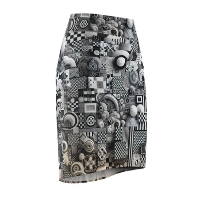 Fashion-forward Valentina Belleveau AOP Pencil Skirt from Dazzling Dreams Studio, highlighting a sophisticated blend of contemporary designs perfect for modern elegance.