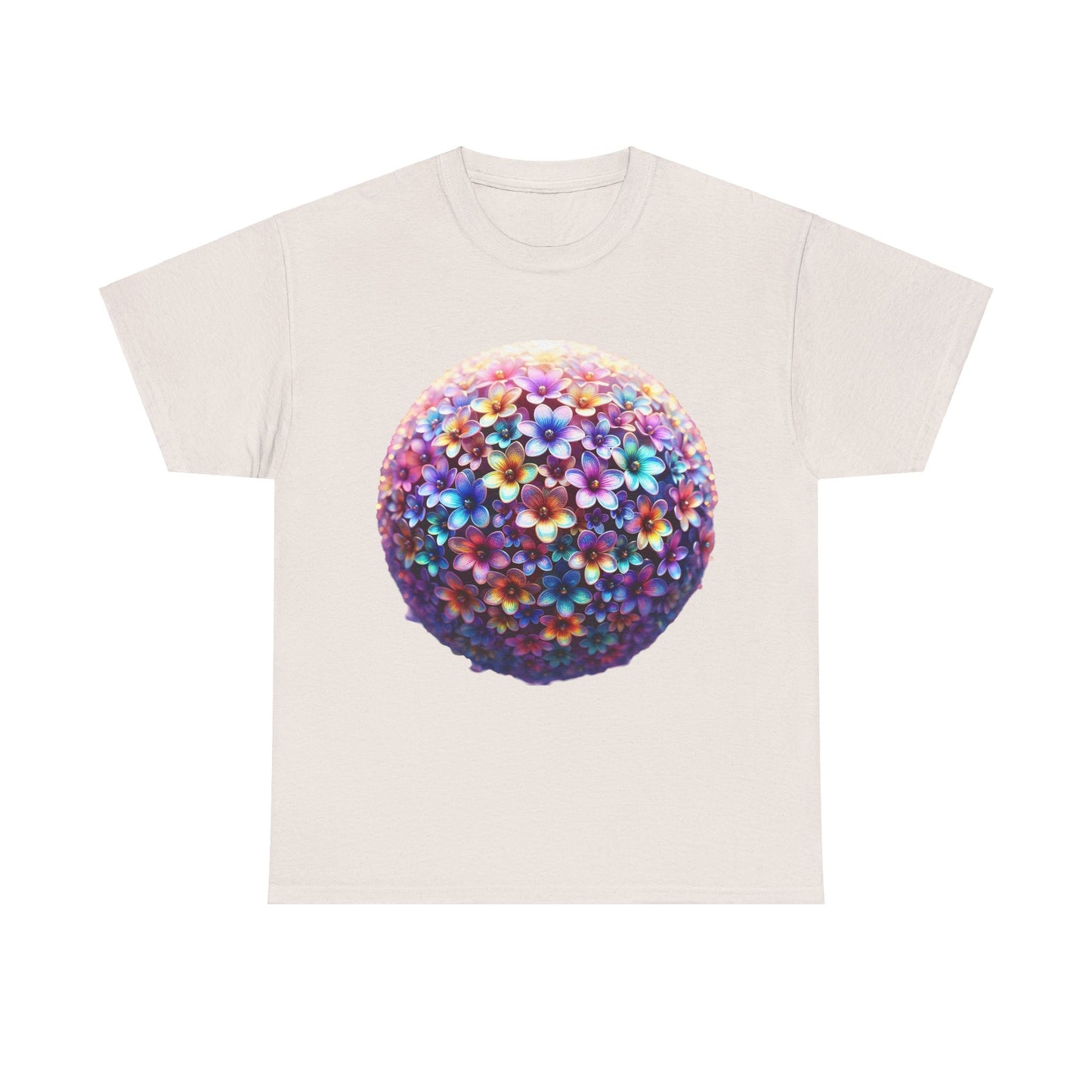 Iridescent Floral Sphere  Unisex Cotton Tee Graphic T Shirt