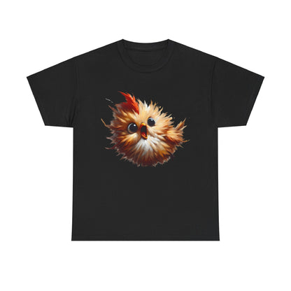 Explosive Joy Tee - Cartoon Bird Edition featuring a vibrant bird illustration on a stylish black unisex cotton tee, perfect for adding a playful touch to luxury casualwear.