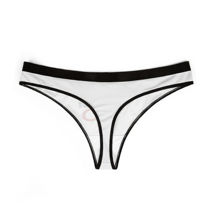 Chic women's thong crafted with a sleek black trim, showcasing a whimsical 'Owned By Daddy' print for a fun yet sophisticated look.