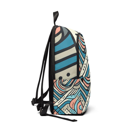 Versatile interior of the Modern Pastel Geometric Backpack by Dazzling Dreams Studio showcasing ample storage space and organization pockets for everyday essentials.