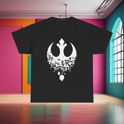 Luxurious Star Wars Rebels Graphic T-Shirt in black cotton showcasing an intricate design, perfect for comfort and stylish casual wear.
