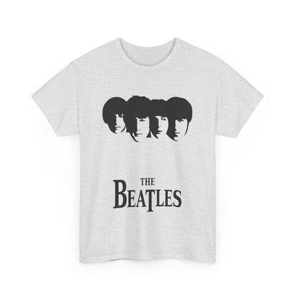 Front view of the Vintage Beatles Logo Graphic Tee in grey, featuring a classic design with the Beatles logo.