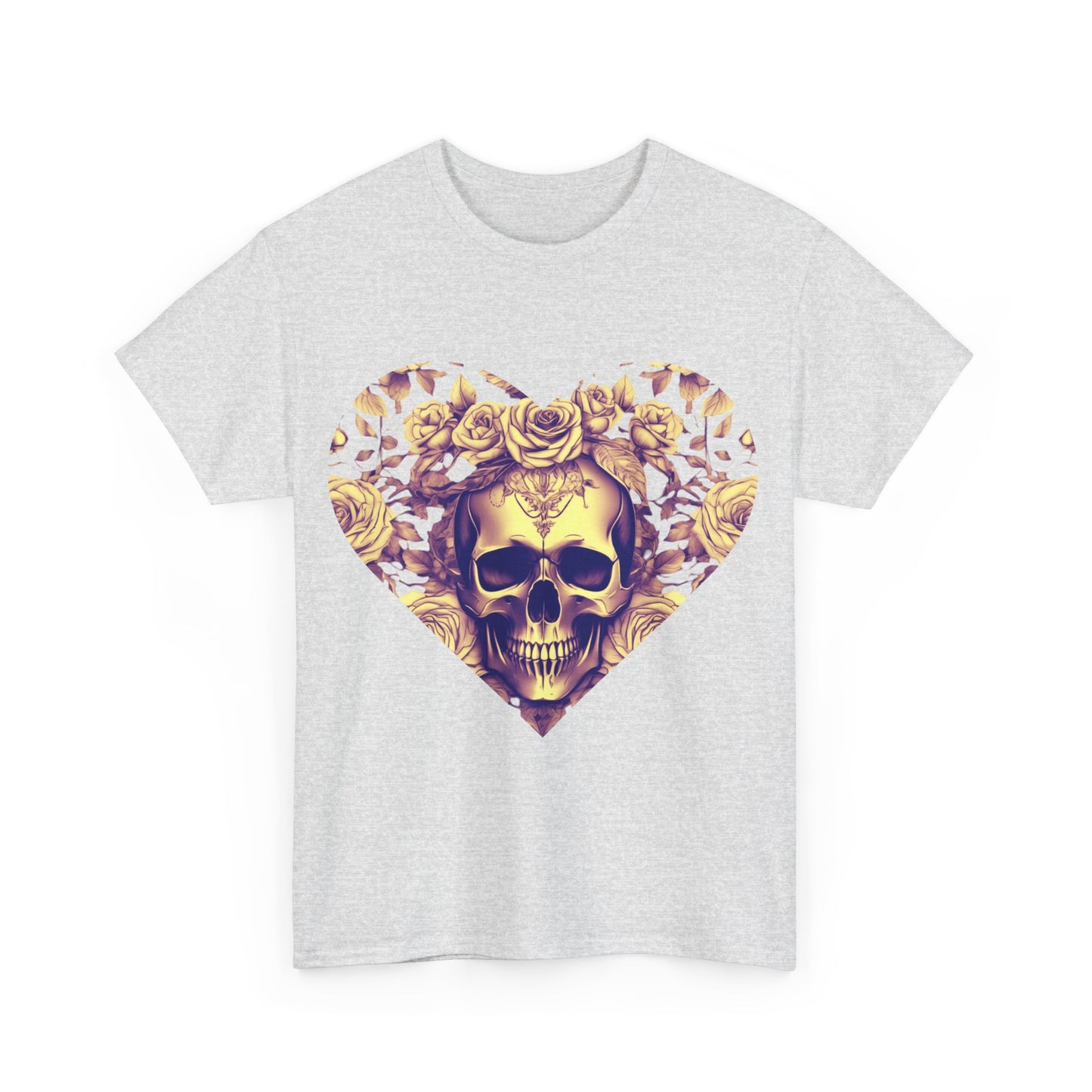 Skulls and Roses Cotton Tee, Unisex Graphic Shirt, 7 color choice