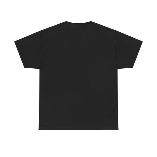 Back view of a luxurious unisex streetwear graphic tee featuring vibrant cartoon characters and Japanese design, set against a classic black backdrop.