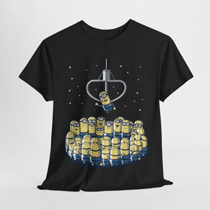 The minion's The Claw is My Master Unisex Men’s Women’s Graphic T Shirt Tee featuring a playful design of Minions underneath a claw machine, perfect for any fun-loving fan looking for a stylish statement. T Shirt, Funny, Minions.
