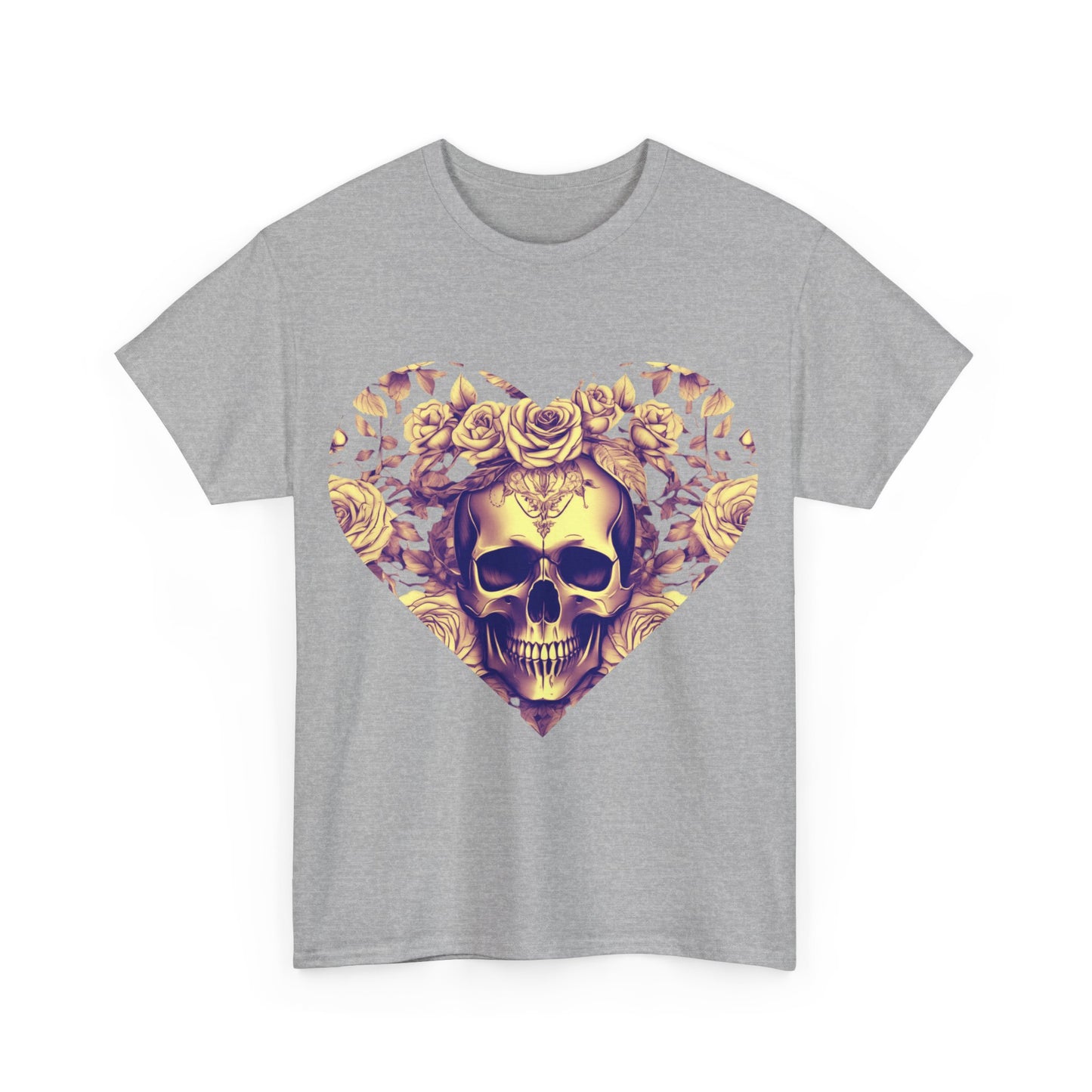 Skulls and Roses Cotton Tee, Unisex Graphic Shirt, 7 color choice