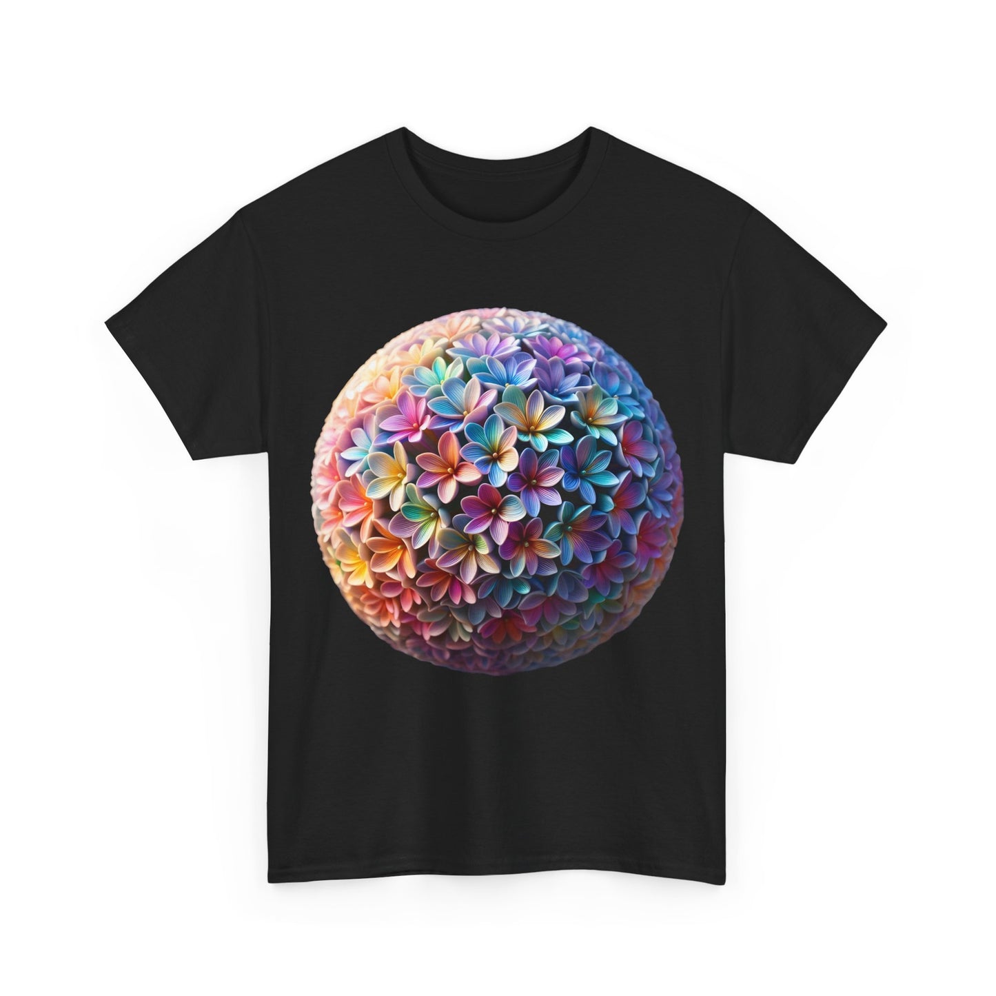 Iridescent Floral Sphere  Unisex Cotton Tee Graphic T Shirt