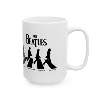 The Beatles Abbey Road Image Ceramic Mug - the perfect partner for coffee lovers and Beatlemaniacs, featuring the iconic album cover in vibrant detail, ideal for warming your spirits or sparking nostalgic tunes over a cuppa!