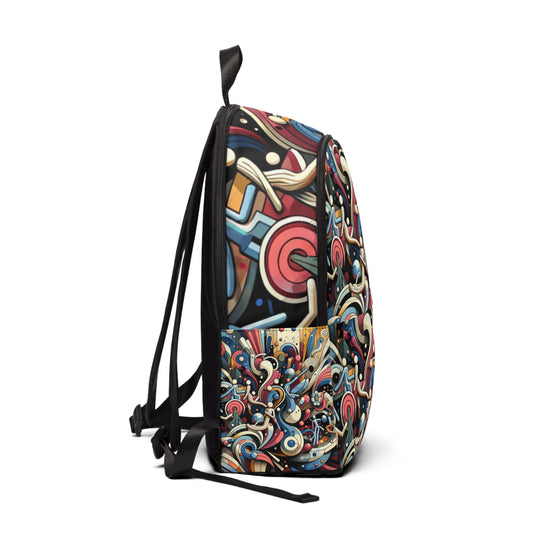 Stylish and comfortable Fusion Essence Backpack by Dazzling Dreams Studio, featuring padded straps and a unique artistic mosaic, perfect for modern lifestyles.