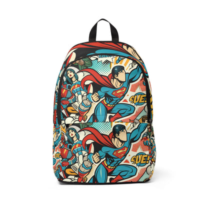 Vibrant Abstract Spectrum Fusion Backpack by Dazzling Dreams Studio showcasing intricate playful cartoon motifs and contemporary design, perfect for artful expression.