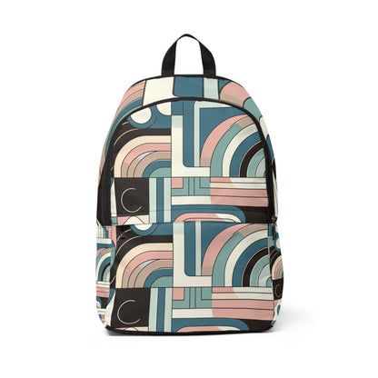 Pastel Elegance Modern Geometric Design Backpack by Dazzling Dreams Studio, showcasing a fusion of chic style and functional design in soft pastel hues and unique patterns.