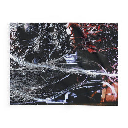 Decorative and Warm Halloween Spooky Arctic Fleece Blanket featuring intricate, dark-themed designs, perfect for Halloween decor.