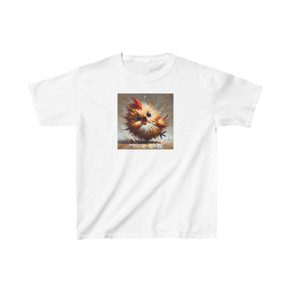 Child's Unisex Cartoon Bird Graphic Cotton Tee in classic white, showcasing a stylish bird graphic that celebrates playful spirit and creativity.