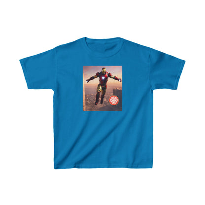 Luxury Kids Iron Man Heavy Cotton T-Shirt in royal blue colour featuring an exceptional Hulk graphic, designed for active young fans.