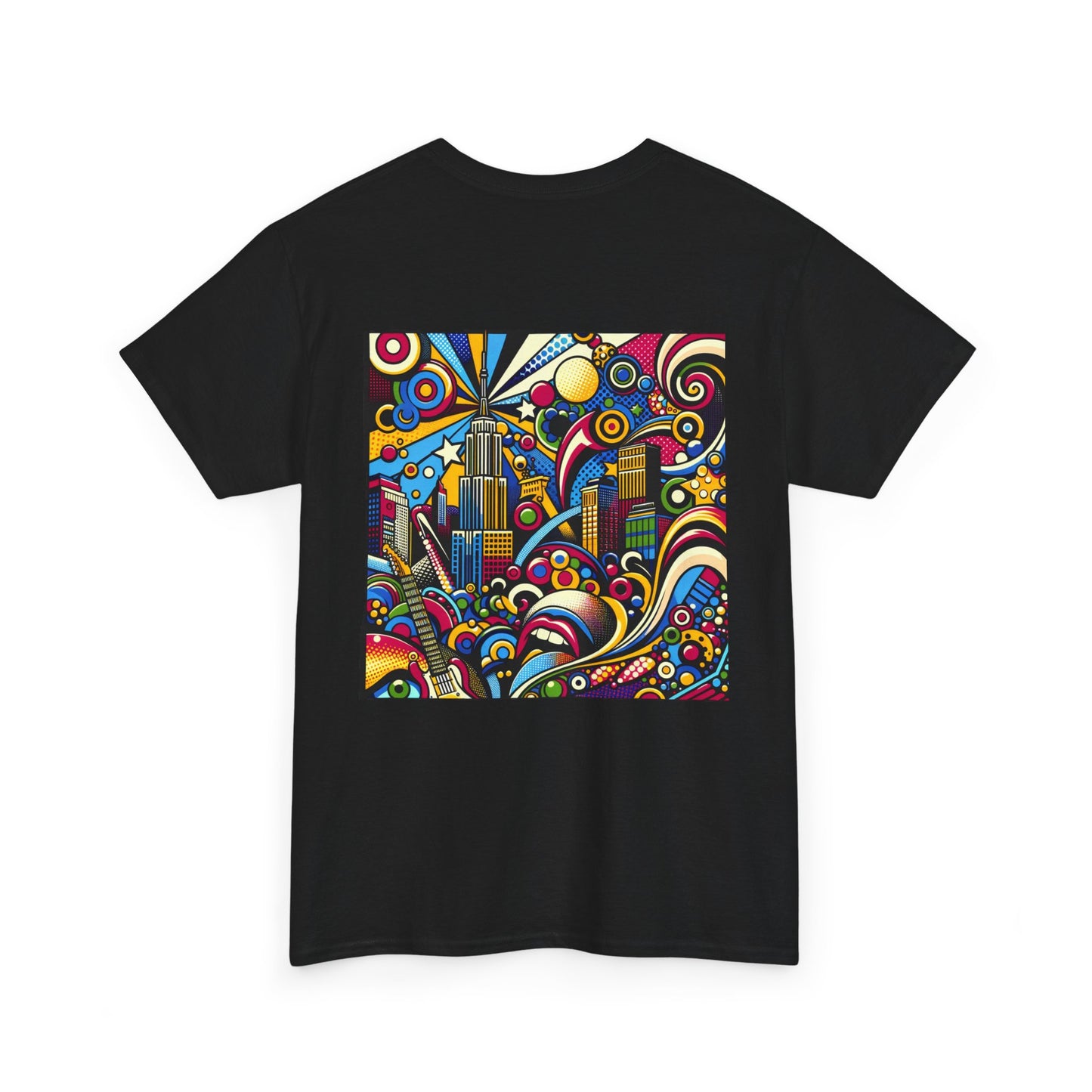 Model wearing the chic Dexter ColorSplash T-Shirt by Dazzling Dreams, perfect for a stylish day out or relaxed evening.