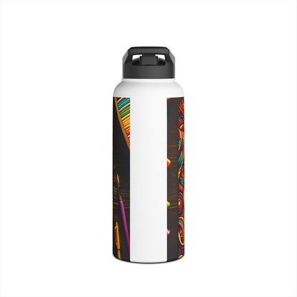 Chic Fantasy Paddleboarding Stainless Steel Water Bottle with a bold artistic design, showcasing paddleboarding elements and bright colours, ideal for the active lifestyle.