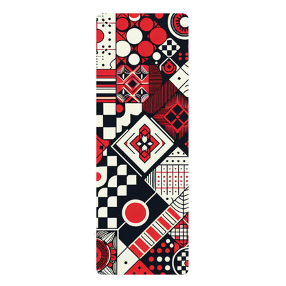 Vibrant Red Checkerboard Yoga Mat by Dazzling Dreams Studio, showcasing superior grip and modern design for enhanced stability during yoga practice.