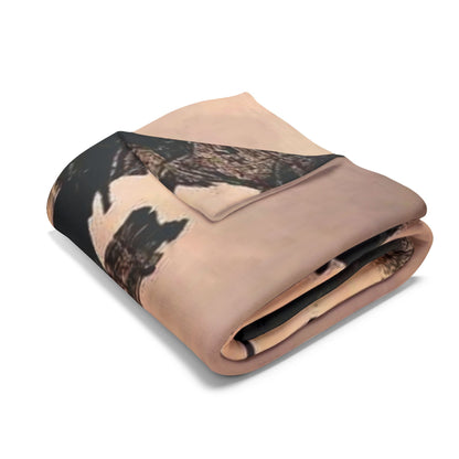 Decorative and Warm Halloween Spooky Arctic Fleece Blanket, beautifully folded showcasing its luxurious softness and festive design, perfect for cozying up during Halloween season.