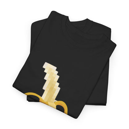 Designer black t-shirt stacked elegantly, featuring a playful pixelated banana and the words 'SEX KING', ideal for a luxurious casual look.