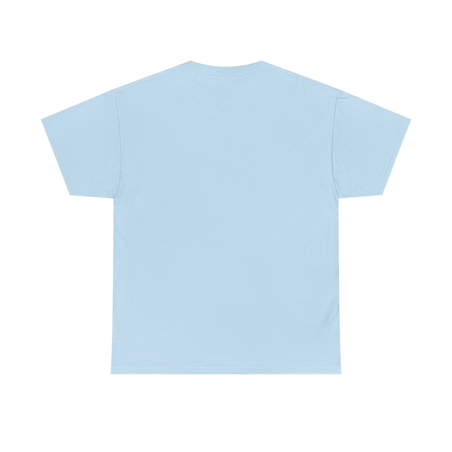 Back view of the Retro Racing Vintage Car Graphic T-Shirt, showcasing a minimalist design in light blue, made from high-quality cotton for a luxurious feel in urban streetwear.