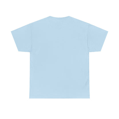 Back view of the Retro Racing Vintage Car Graphic T-Shirt, showcasing a minimalist design in light blue, made from high-quality cotton for a luxurious feel in urban streetwear.