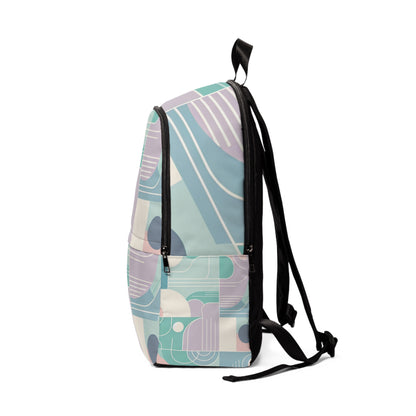 Spacious interior of the Modern Pastel Fitness Backpack by Dazzling Dreams Studio, highlighting functional storage with multiple pockets for organised fitness gear.