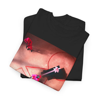 Enticing stacked design of luxurious black t-shirts, displaying an eye-catching graphic that captures a dramatic aesthetic.