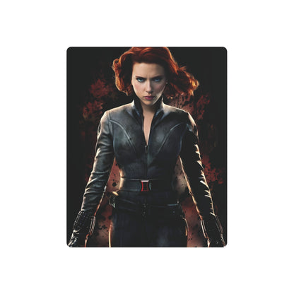 Marvel Black Widow Metal Art Poster capturing a dynamic pose of the character, adding a touch of elegance and fandom to any space.
