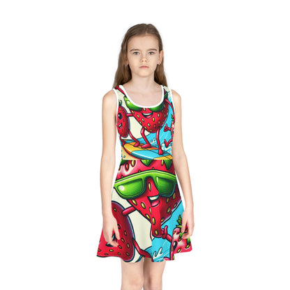 Sophia Marigold Girls Summer Sundress by Dazzling Dreams Studio featuring a vibrant floral print, showcasing a whimsical design perfect for stylish summer adventures.