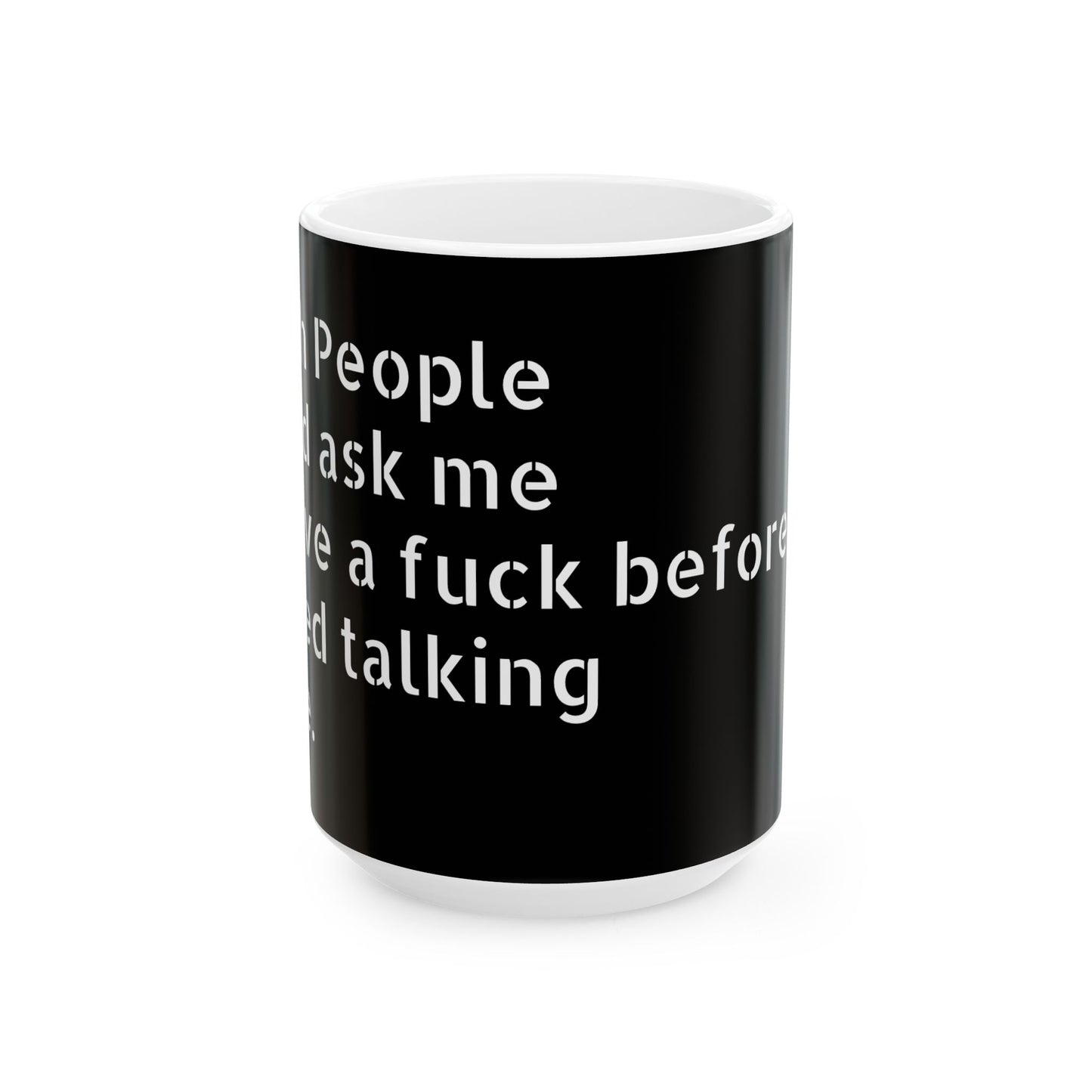 Funny Office Mug with F-word slogan, ideal for adding laughter to your workday.
