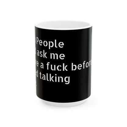 Funny Office Mug with F-word slogan, ideal for adding laughter to your workday.