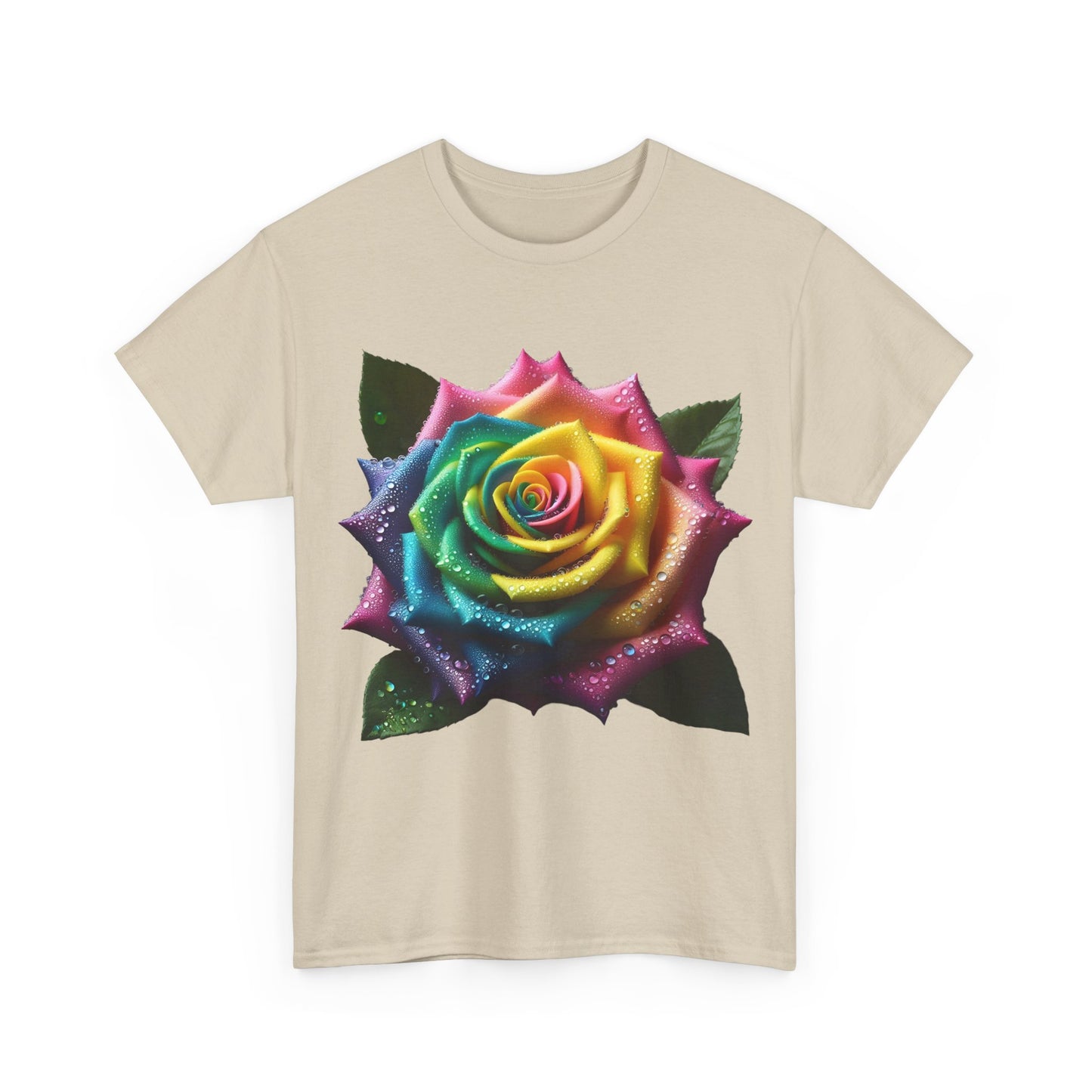 Rainbow Rose Unisex Cotton Tee Graphic T Shirt Unisex