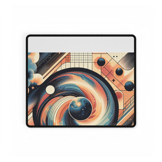 Stellar Nebulous Desk Mat featuring a cosmic-inspired design with smooth, functional edges, ideal for enhancing any office or home environment.