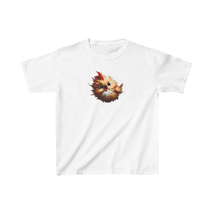 Child's Unisex Cartoon Bird Graphic Cotton Tee in pristine white, showcasing a charming bird graphic, ideal for playful and fashionable kids.