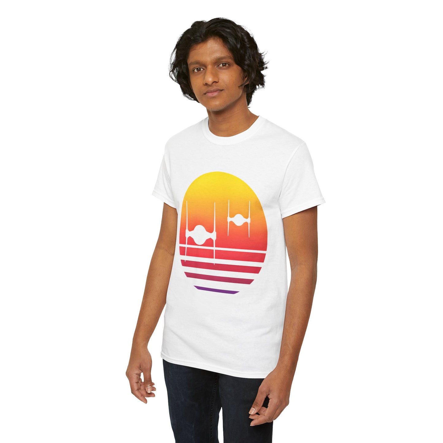 Tie Fighters Sunset Star Wars Graphic Unisex  Tee Shirt