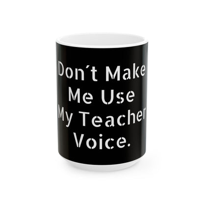 Side view of the Inappropriate Slogan Ceramic Mug - perfect for bringing a touch of levity to your morning routine, ideal as a humorous gift.