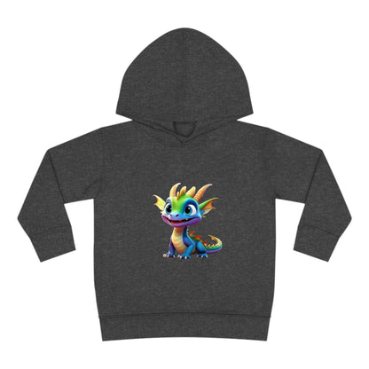 Kids Unisex Cute Dino Hoodie in elegant dark grey featuring a playful dinosaur print, perfect for little adventurers aged 2-5.