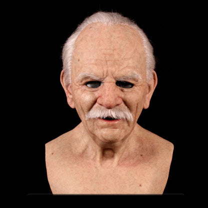 Old White Mask Bald Old Latex Headgear presented in a classic style, perfect for creating memorable moments at parties or themed events.
