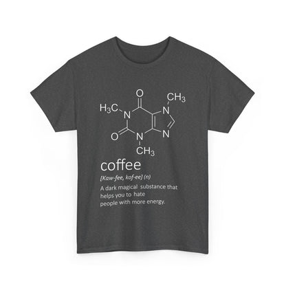 Front view of the Urban Coffee Graphic T-Shirt for Men & Women with an artistic coffee-themed graphic, exemplifying chic casual fashion.