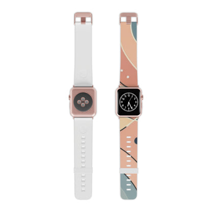 GraphixGenius Modern Pastel Pattern Apple Watch Strap displayed on a chic watch, demonstrating its modern elegance and versatility for any occasion.