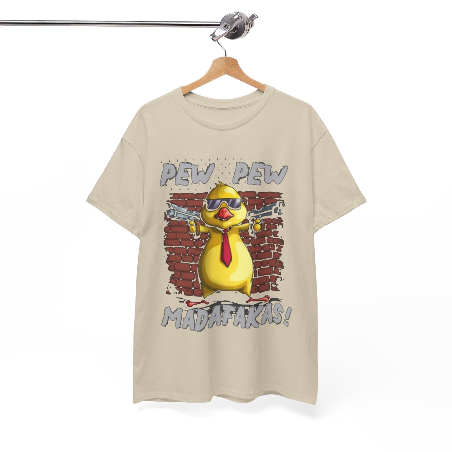 FUNNY CHICKEN PEW PEW MADAFAKAS GANGSTER T-SHIRT FOR MEN VINTAGE GRAPHIC DESIGN