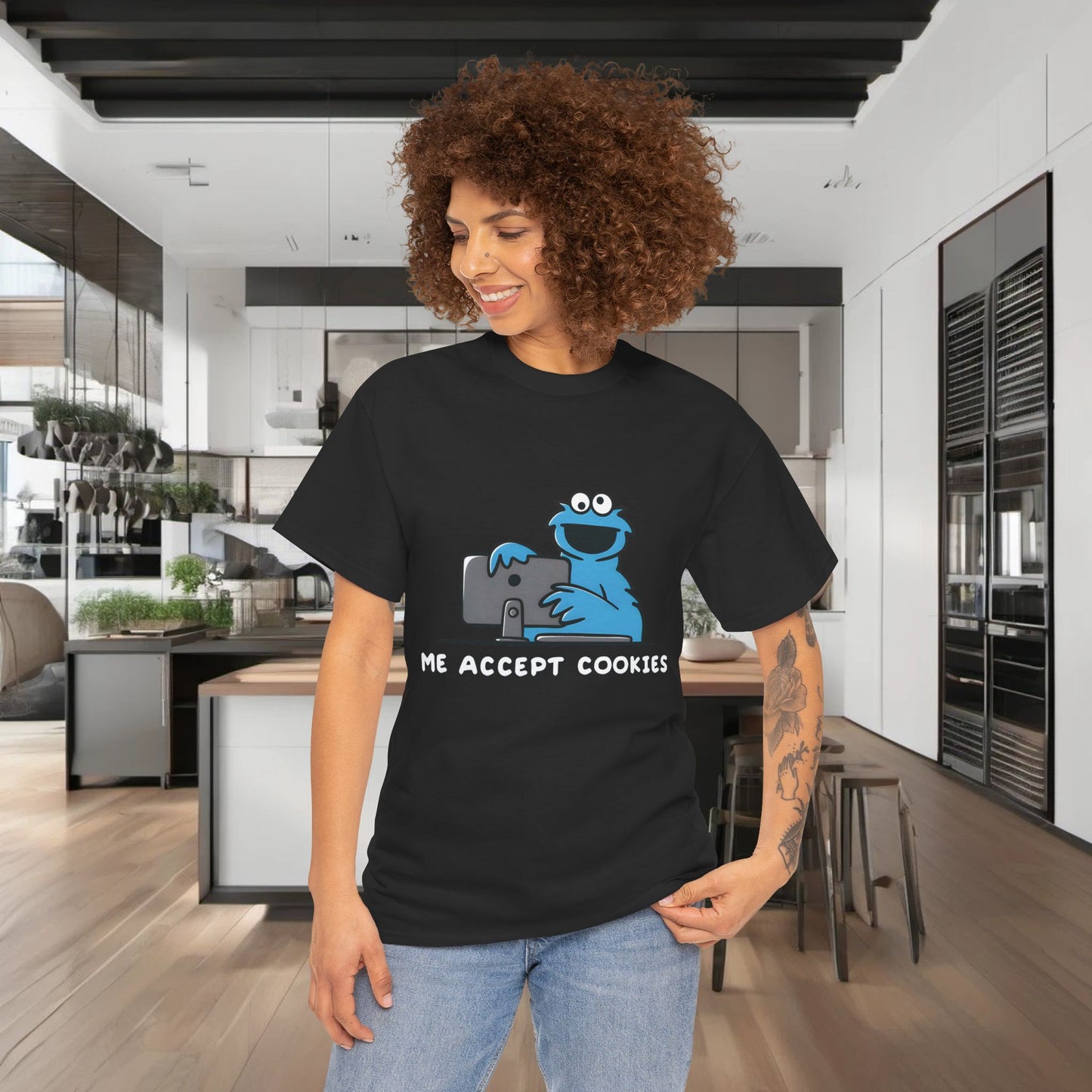 Sesame Street Cookie Monster Graphic T-Shirt Urban Unisex Cotton