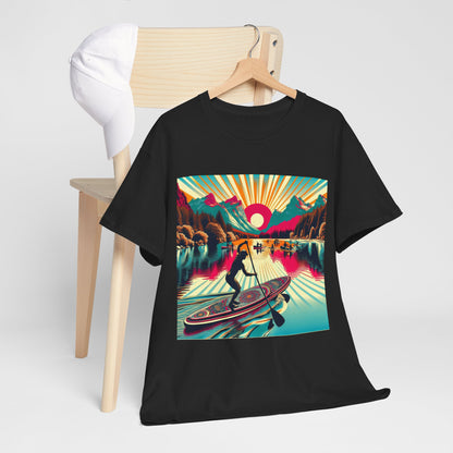 Stylish Paddle Board T-Shirt designed by Dazzling Dreams Studio, perfect for water sports lovers, crafted from high-quality cotton blend for superior comfort and breathability.