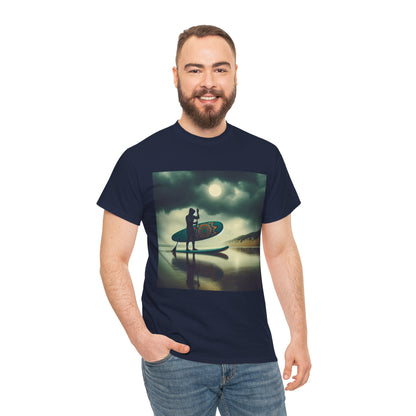 Delightfull Paddle Board T-Shirt by Dazzling Dreams Studio showcasing stunning graphics of serene water adventure, ideal for outdoor enthusiasts.