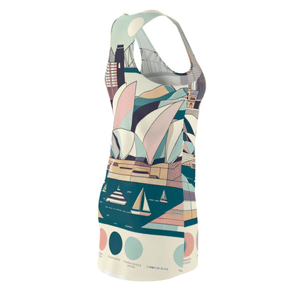 Vivienne Stellart Sydney Dress - A stylish racerback dress in pastel colours, beautifully reflecting the artistic charm of Sydney's harbour with comfortable and elegant design.
