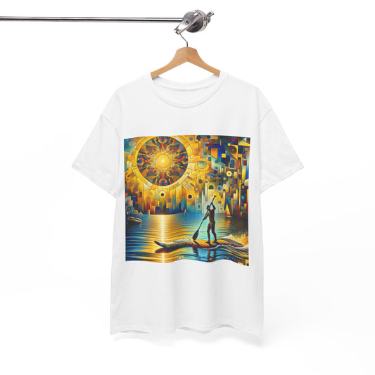 Comfortable and stylish paddle boarding T-shirt by Dazzling Dreams Studio, perfect for outdoor activities and casual wear, designed for passionate water lovers.