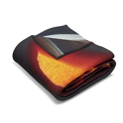 Decorative and Warm Halloween Spooky Arctic Fleece Blanket elegantly folded, showcasing its soft polyester fleece material, perfect for cozy Halloween evenings.
