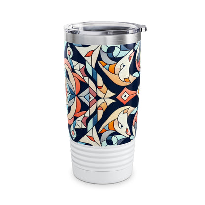 Elegant pastel stainless steel travel tumbler by Dazzling Dreams Studio, featuring a double-wall design and clear lid, perfect for maintaining beverage temperature and style on the go.